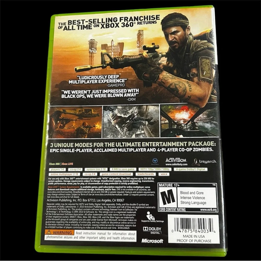 Call of Duty Black Ops Xbox 360 Game CIB Complete w/ Manual Tested Working